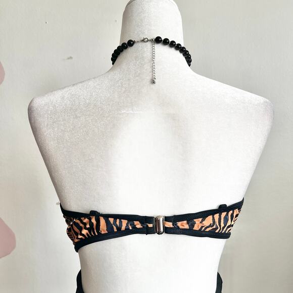 Brown Buckle Swim Top, Retro Y2K Bikini Top‎ Vacation 2000s Small - Picture 3 of 3